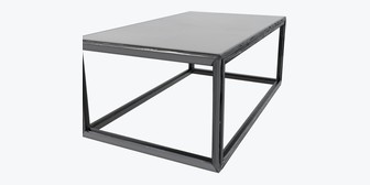 Steel and glass coffee table